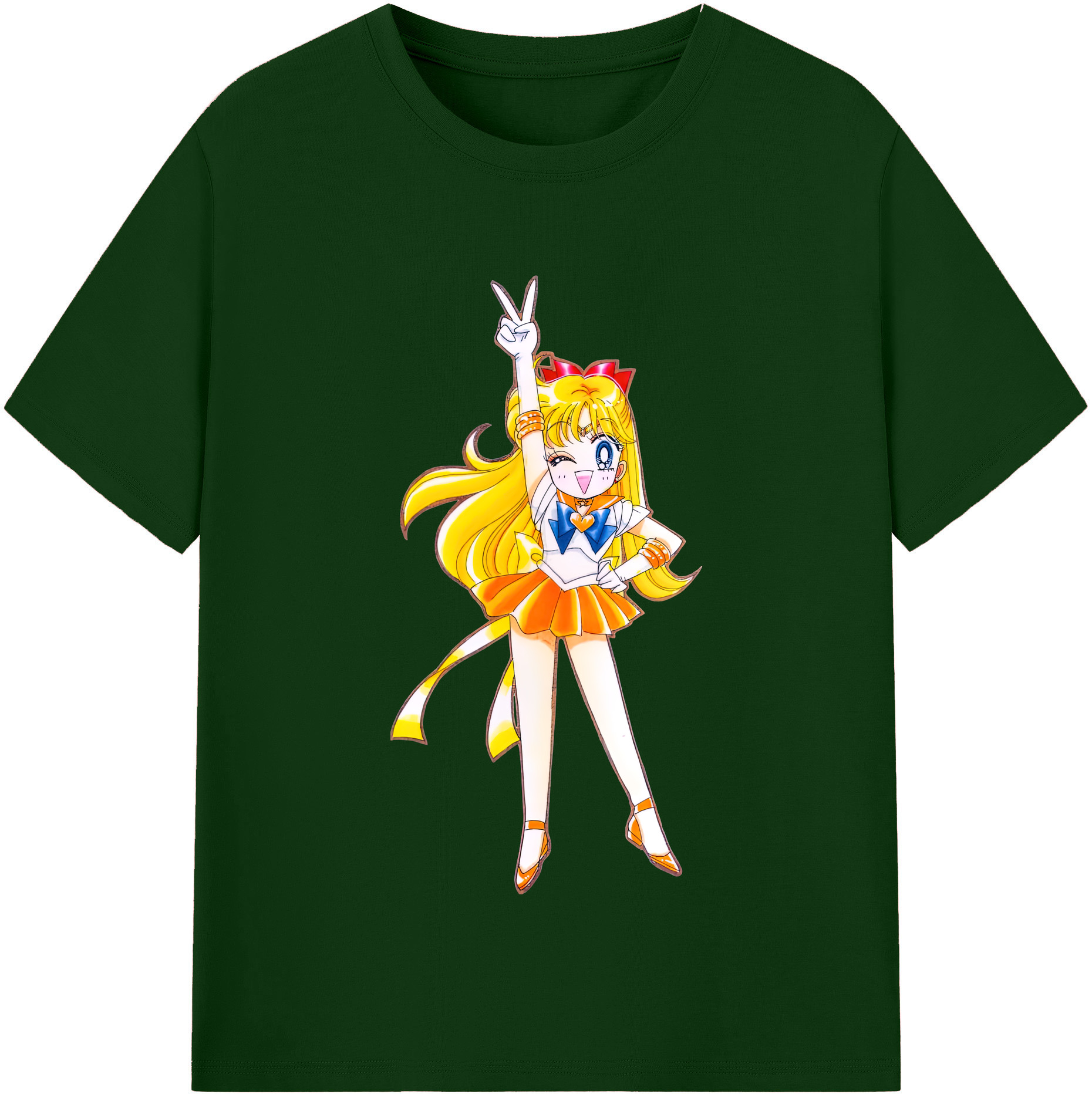 （画像用） 美少女戦士セーラームーン 愛野 美奈子 あいの みなこ Sailor Moon Aino Minako 綿100％半袖Tシャツ（フロントプリント）